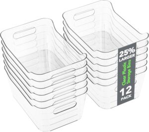 Tiawudi 12 Pack Plastic Storage Bin...