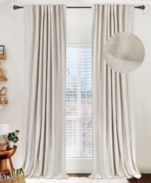 100% Blackout Shield Linen Textured...