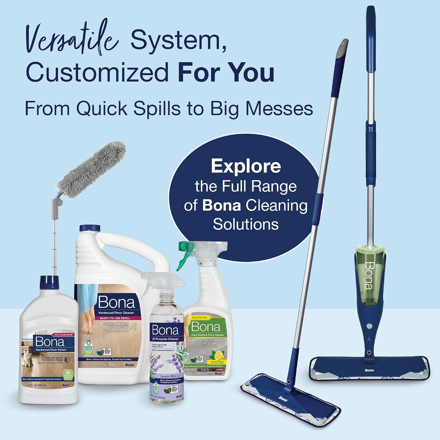 Bona Multi-Surface Floor Premium Spray Mop - Includes Multi-Surface Floor Cleaner Concentrate and Machine Washable Microfiber Cleaning Pad - For Stone, Tile, Laminate and Vinyl LVT/LVP Floors - Image 11