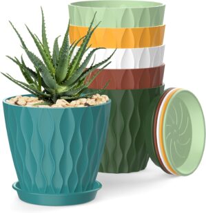 4 Inch Plant Pots, 6 Pack Indoor Fl...