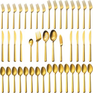 Alata Cube Gold 45-Piece Flatware S...