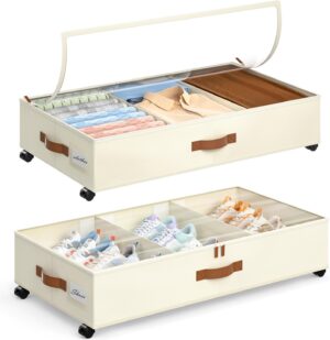 Yecaye Under Bed Storage with Wheel...