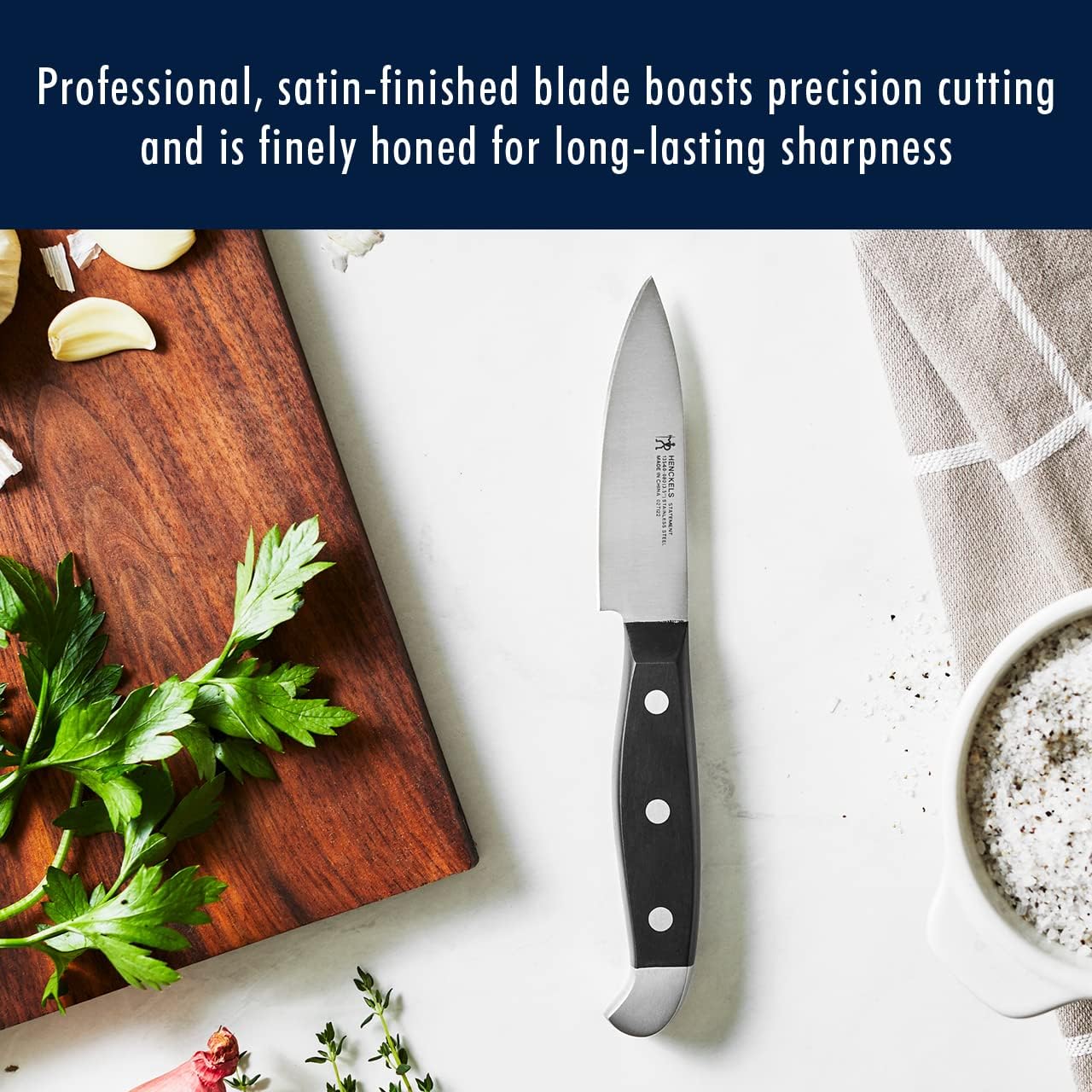 HENCKELS Statement Premium Quality 15-Piece Knife Block Set, Natural, Razor-Sharp, German Engineered Informed by 100+ Years of Mastery, Lightweight and Strong, Dishwasher Safe - Image 9