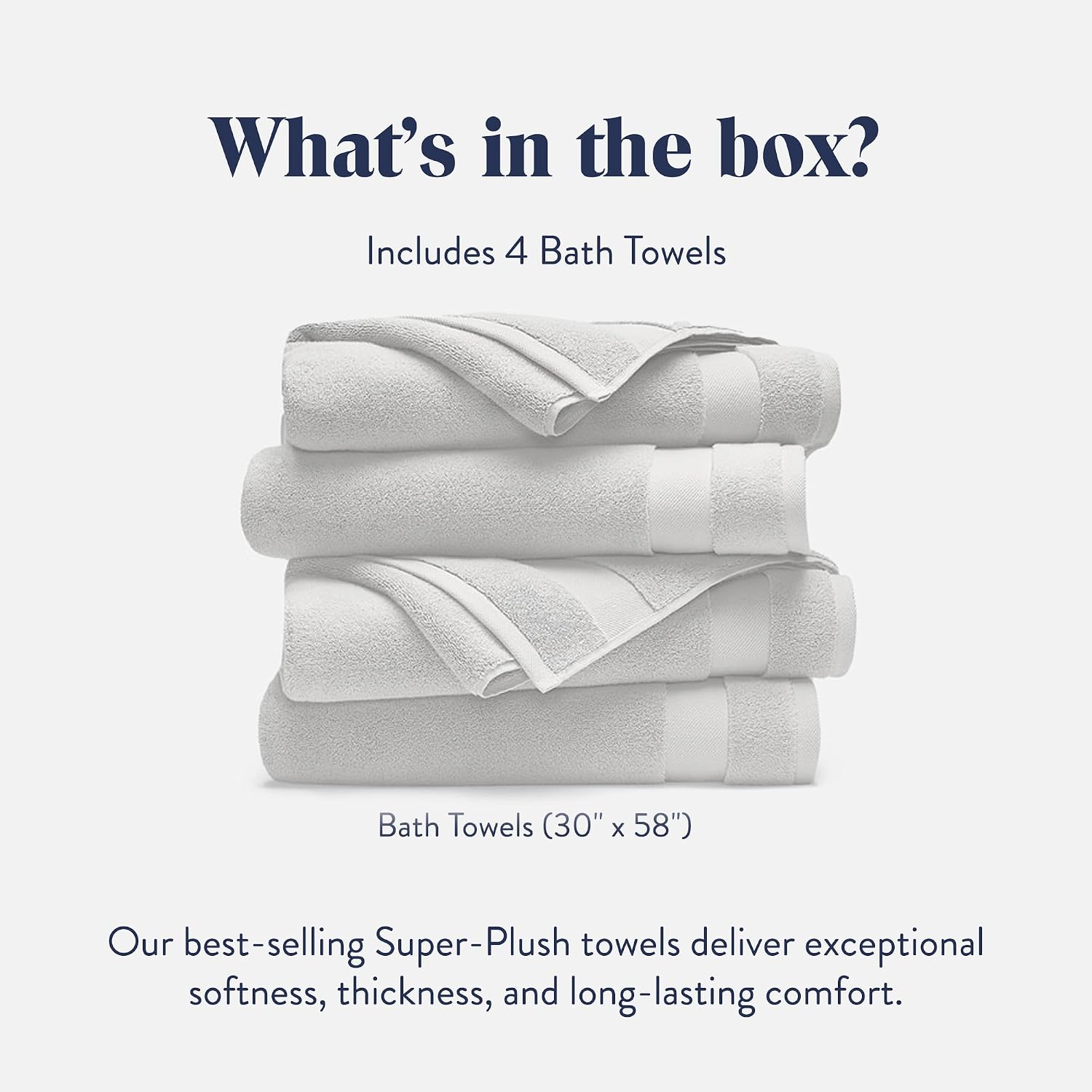 Brooklinen Super-Plush 100% Turkish Cotton Bath Towels - Set of 4-770 GSM, Highly Absorbent, Machine Washable, Perfect Bath Towel Set for Home & Bathroom (30" x 58", Pewter Grey) - Image 2