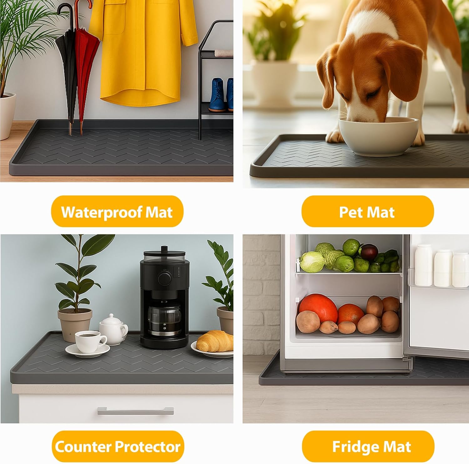 TigeJoy Waterproof Under Sink Mat 22" x 19", Shelf Liner Protector in Kitchen and Bathroom, Silicone Cabinet Liners for Organizers and Storage, Fit as Drawer Mats or Drip Tray - Image 7