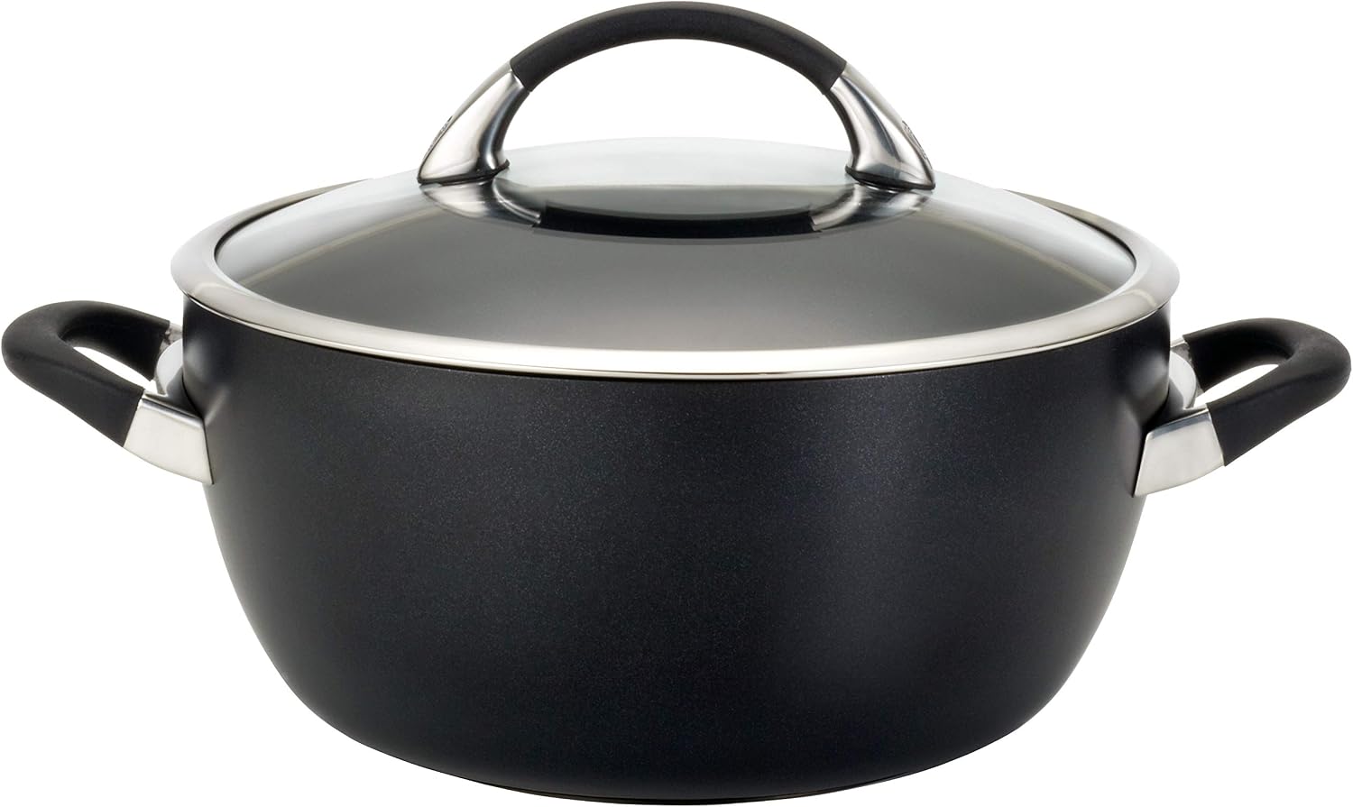 Circulon Symmetry Hard-Anodized Nonstick Induction Casserole Pan with Lid, 5.5-Quart, Black