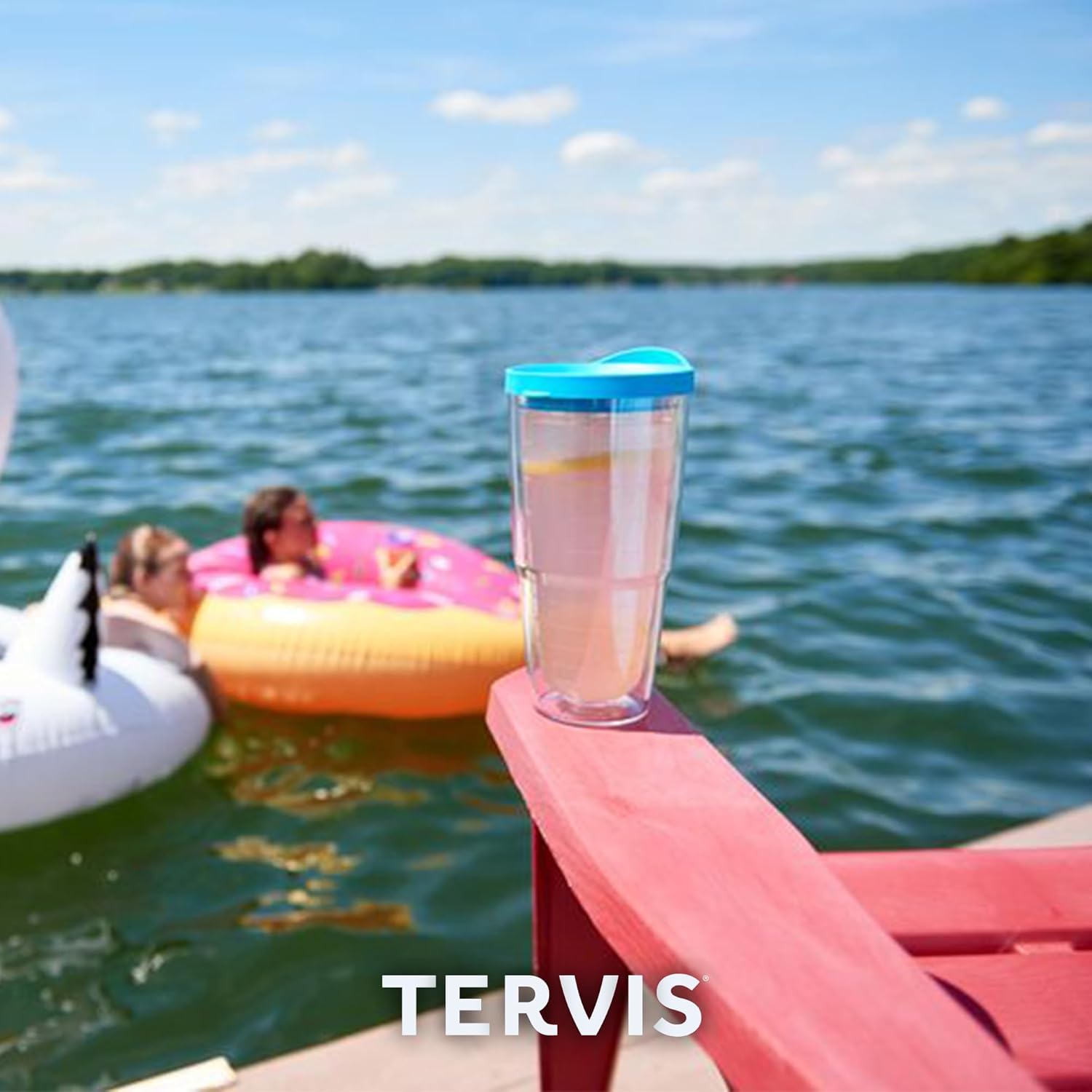 Tervis Clear & Colorful Lidded Made in USA Double Walled Insulated Tumbler Travel Cup Keeps Drinks Cold & Hot, 24oz, Clear Lid, 1 Count (Pack of 1) - Image 9