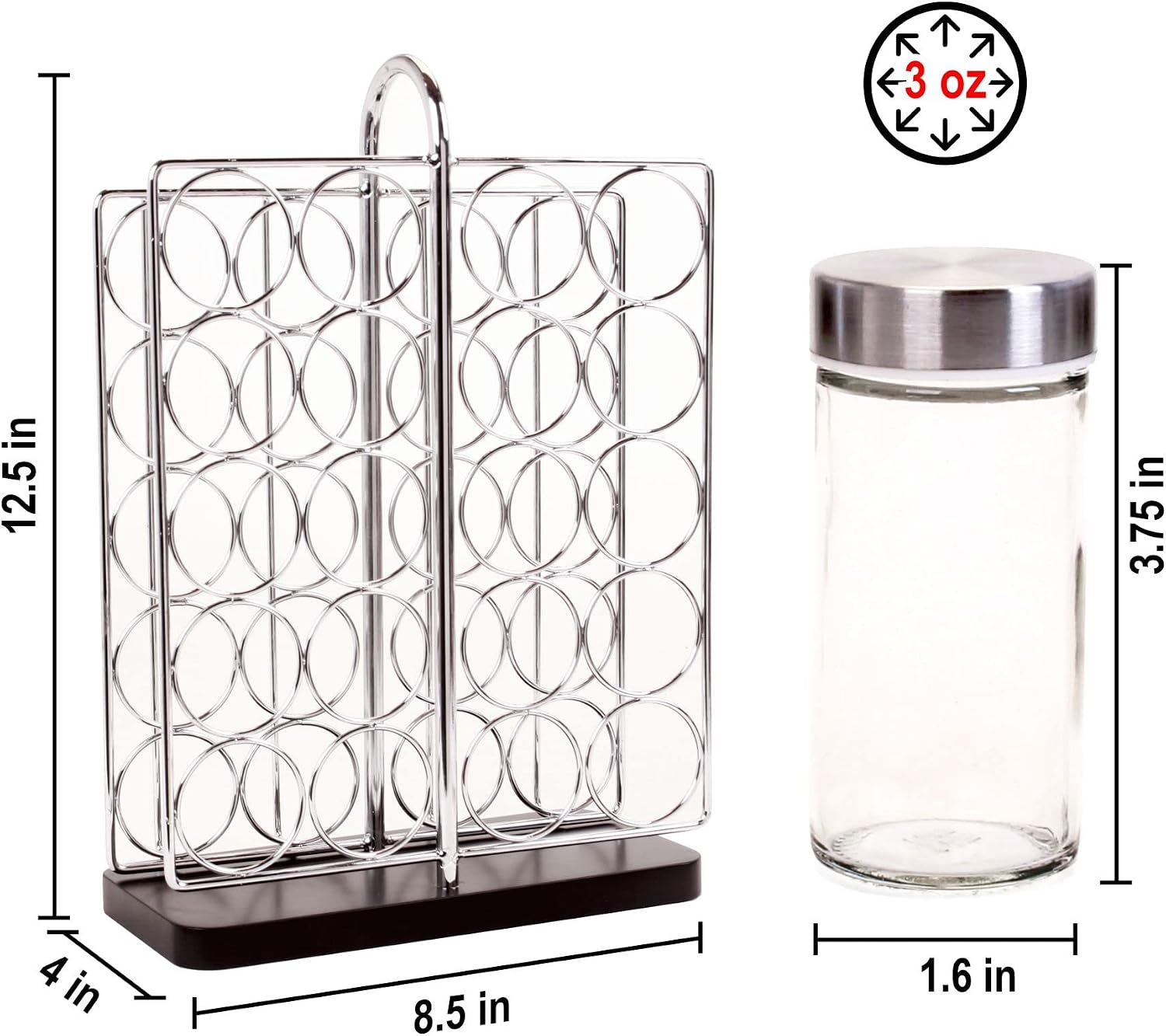 Orii 20 Jar Spice Rack Stainless Steel with Spices Included - Standing Rack Shelf Holder & Countertop Spice Rack Tower Organizer for Kitchen Spices - Image 9