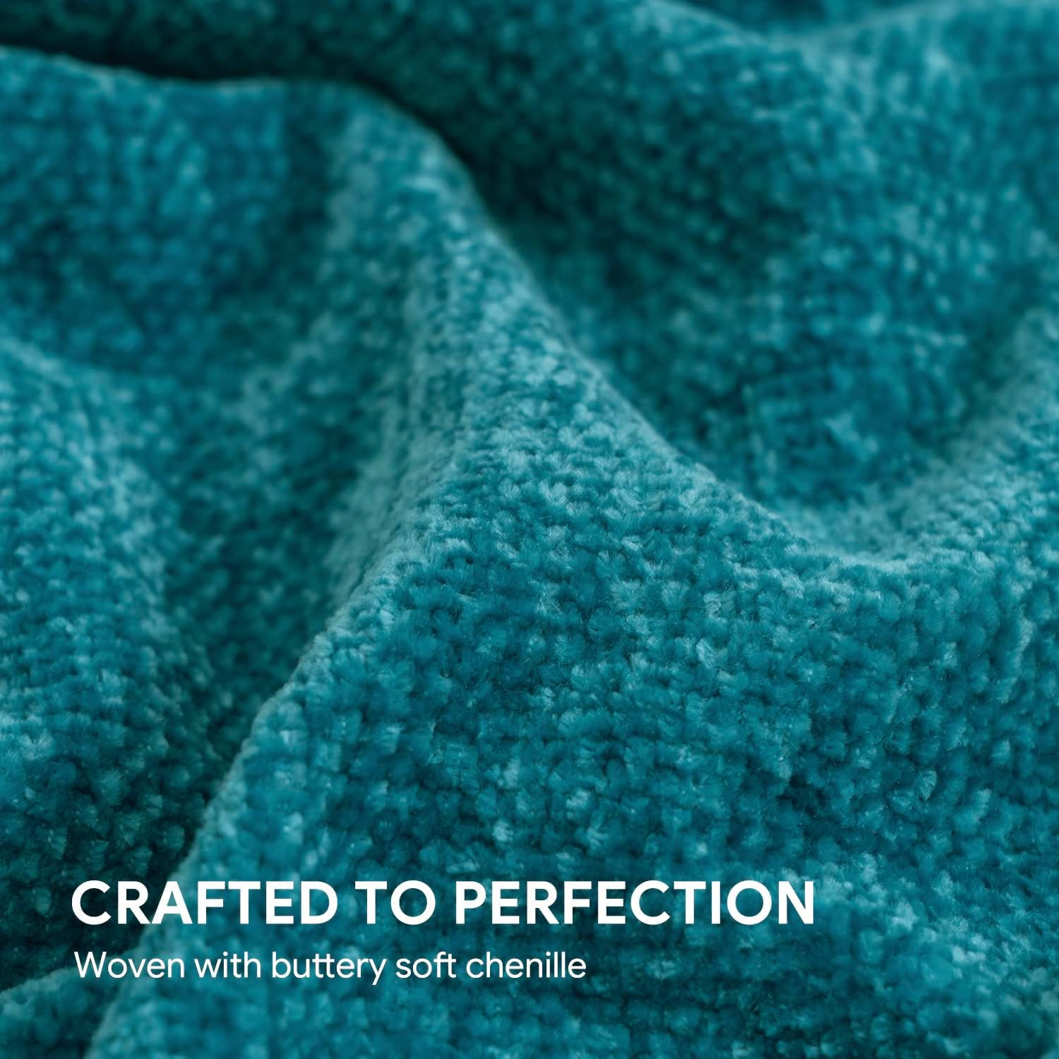 RECYCO Throw Blanket Soft Cozy Chenille Throw Blanket with Fringe Tassel for Couch Sofa Chair Bed Living Room (Teal, 50'' x 60'') - Image 4