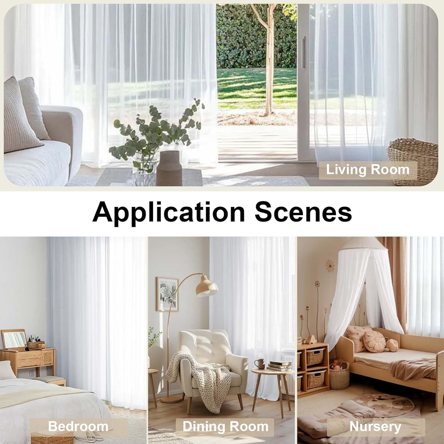 OWENIE White Sheer Curtains 84 inches Long 2 Panels Set, Sheer White Curtains for Living Room/Bedroom, Rod Pocket Voile Sheer Panel Drapes, 2pcs, Each 42" Width x 84" Long - Image 6