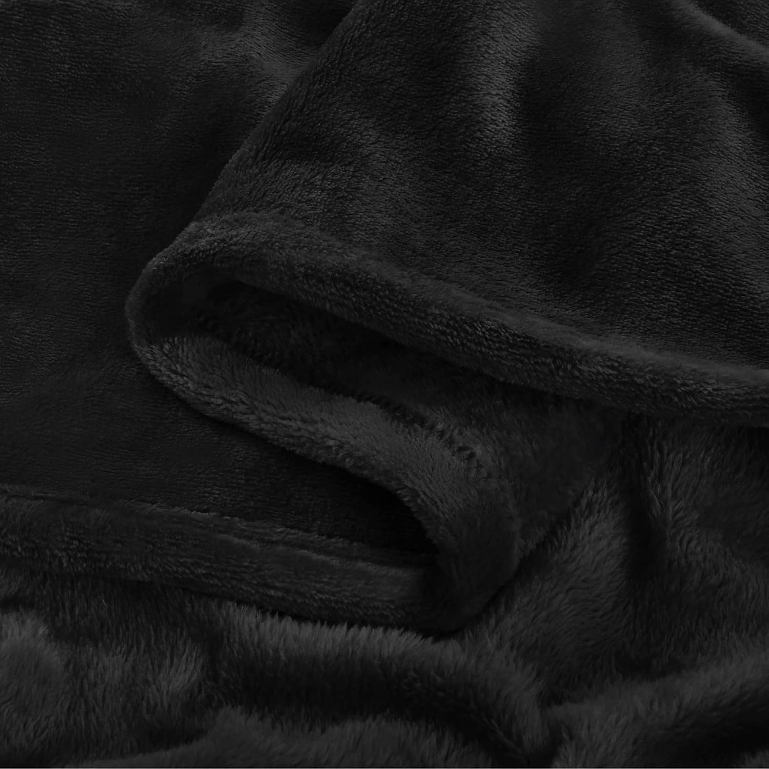 BEDELITE Fleece Blanket Black Throw Blankets for Couch & Bed, Luxury Plush Cozy Fuzzy Blanket 50x60 inches, Super Soft Warm Lightweight Throw Blanket for Travel Camping - Image 9