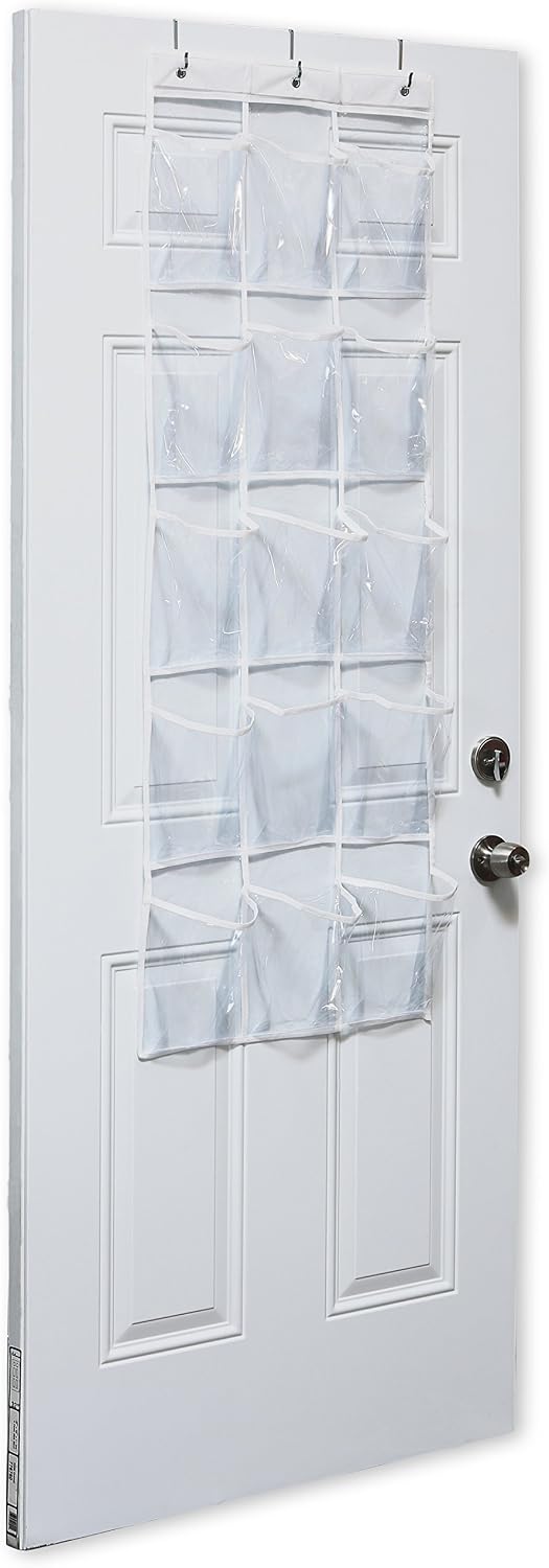 Simple Houseware 2-Pack Clear Over the Door Hanging Pantry Organizer (52" x 18") with 15 Pockets Each, Cabinet Hanging Storage for Kitchen - Image 3