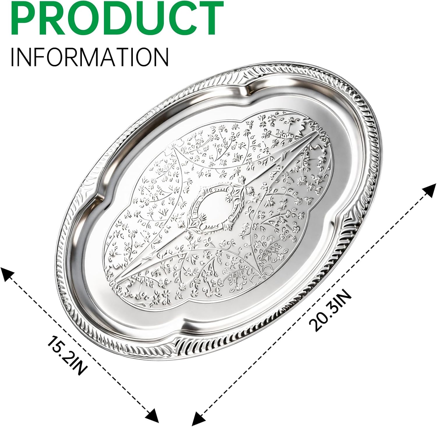 4-Pack Large Silver Serving Tray 20.3 x 15.2 Inch Mirror Platter Set for Party, Wedding, Birthday, Christmas, Appetizers, Desserts, Food Display, Kitchen Table, Buffet - Image 7