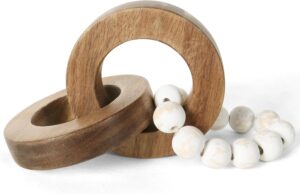 Oakrain Wood Chain Link Decor, Mini...