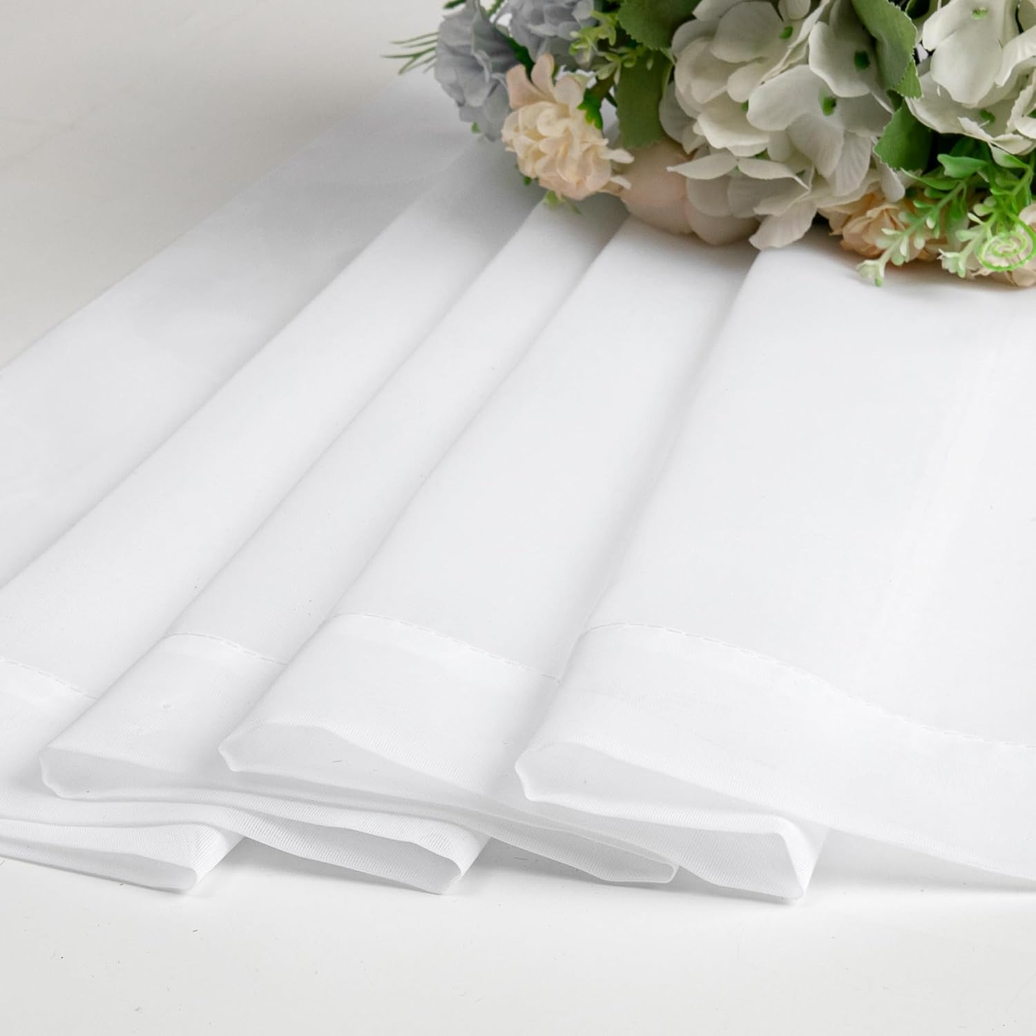 OWENIE White Sheer Curtains 84 inches Long 2 Panels Set, Sheer White Curtains for Living Room/Bedroom, Rod Pocket Voile Sheer Panel Drapes, 2pcs, Each 42" Width x 84" Long - Image 7