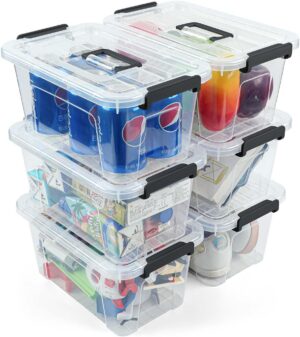 NUMIFUN 7Qt Plastic Storage Bins wi...