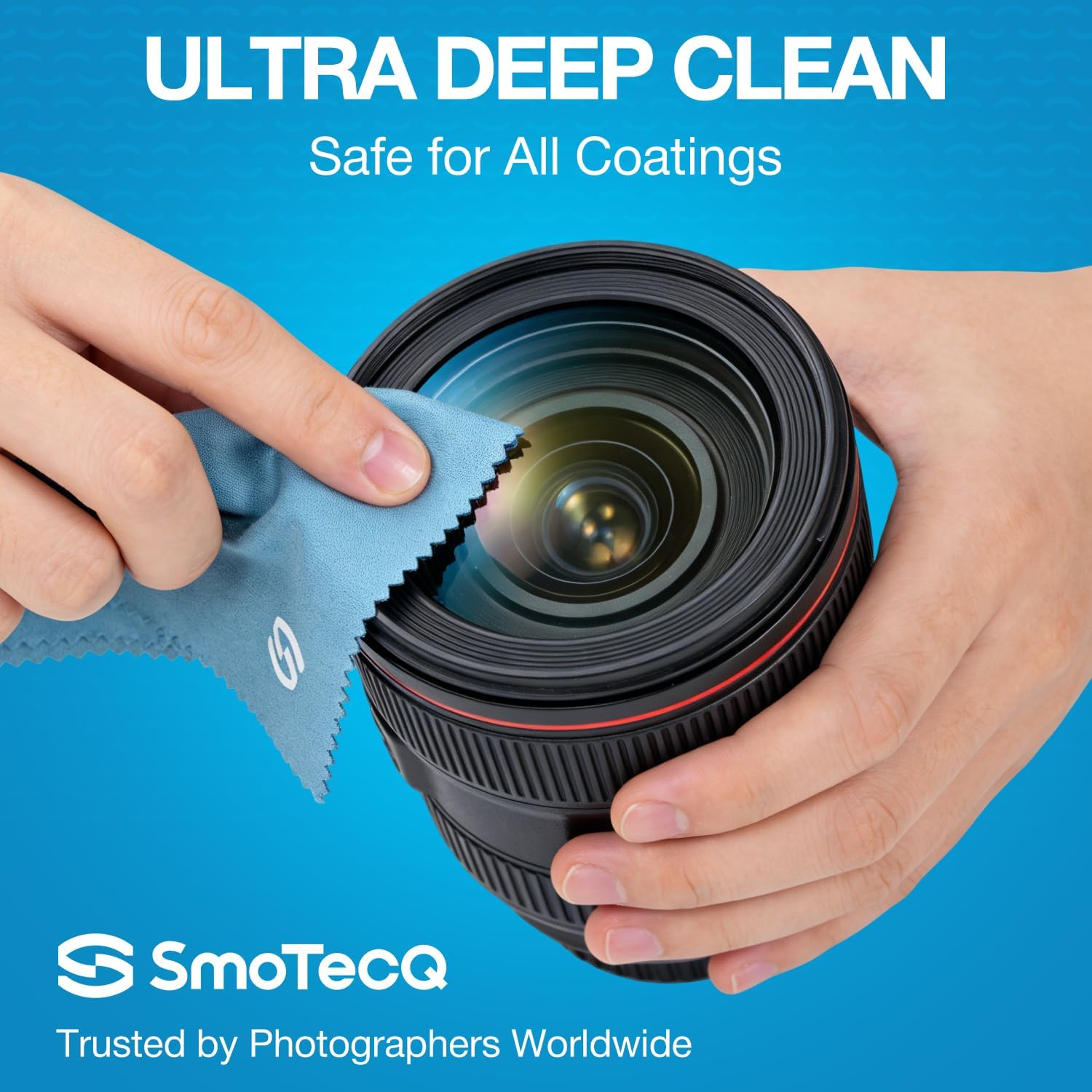 SmoTecQ Glasses Cleaner Kit – Alcohol-Free, Plant-Based Spray + Ultra-Soft Microfiber Cloths for Eyeglasses, Screens & Cameras – 2 x 2oz Spray Bottles + 2 Cloths + Travel Pouch Set - Image 3