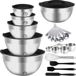 WEPSEN Mixing Bowls Set, 25PCS Stai...