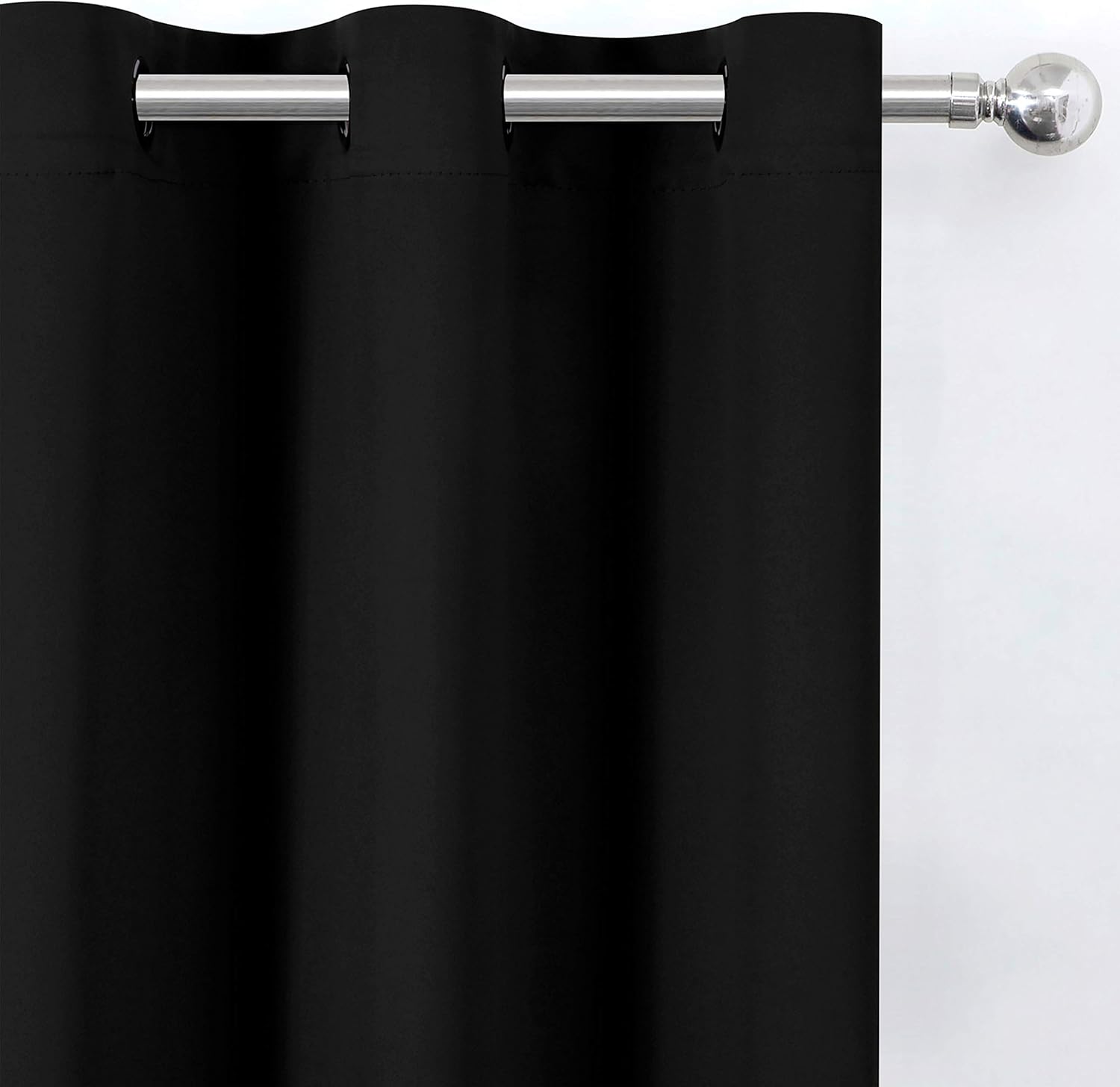 LEMOMO Blackout Curtains 52 x 84 inches Long Black Curtains Set of 2 Panels Thermal Insulated Room Darkening Curtains for Bedroom - Image 4