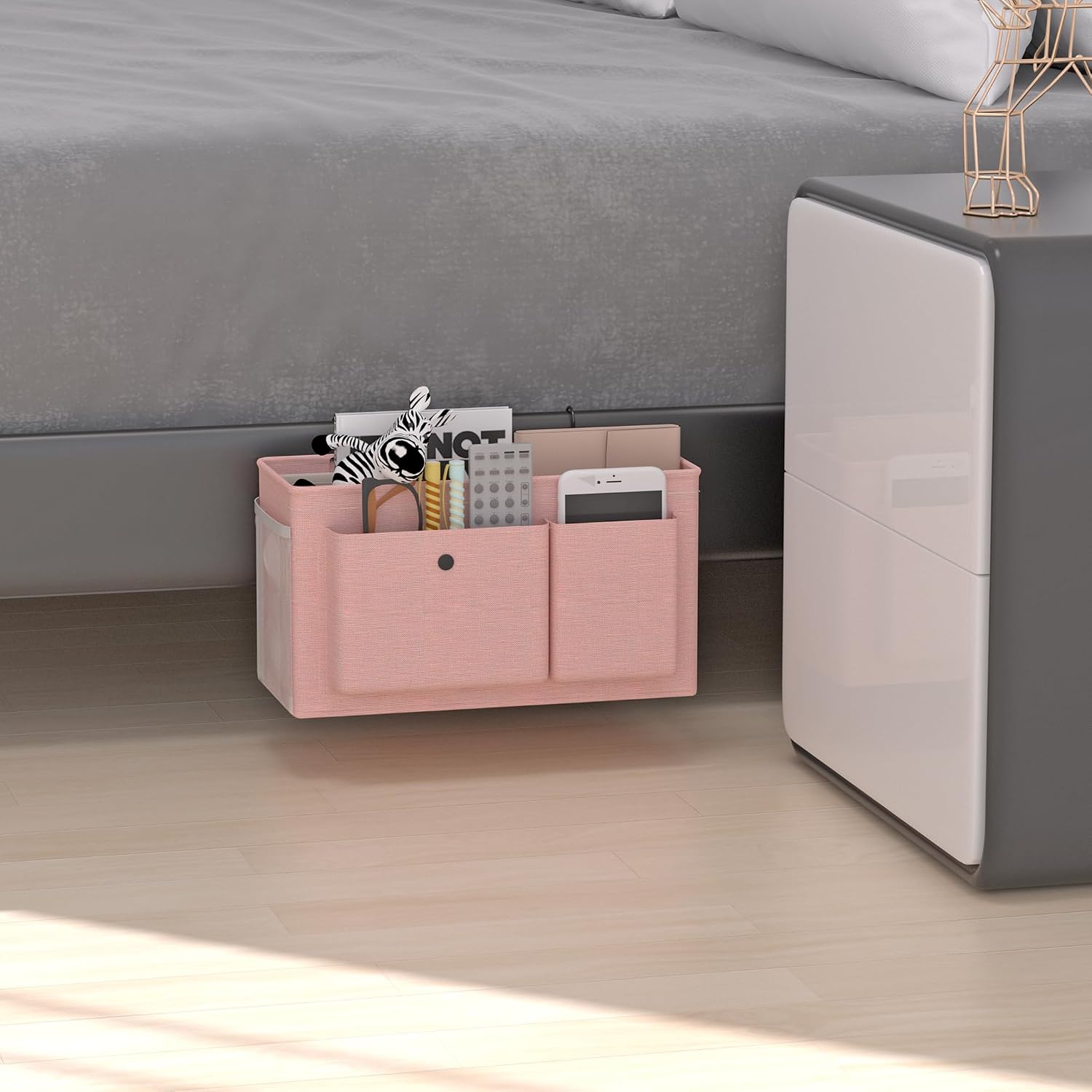 Bedside Caddy Bedside Storage Hanging Organizer for Bunk Dorm Bed Rail | Bed Caddy with Hooks, Top Bunks and Dorm Essentials for Water, Tissues, Tablets, Books, Phones, Remotes and Other Necessories - Image 6