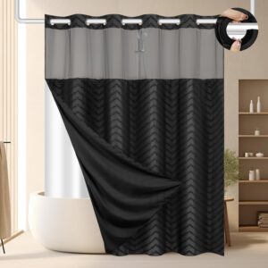 FADOTY No Hook Shower Curtain and L...