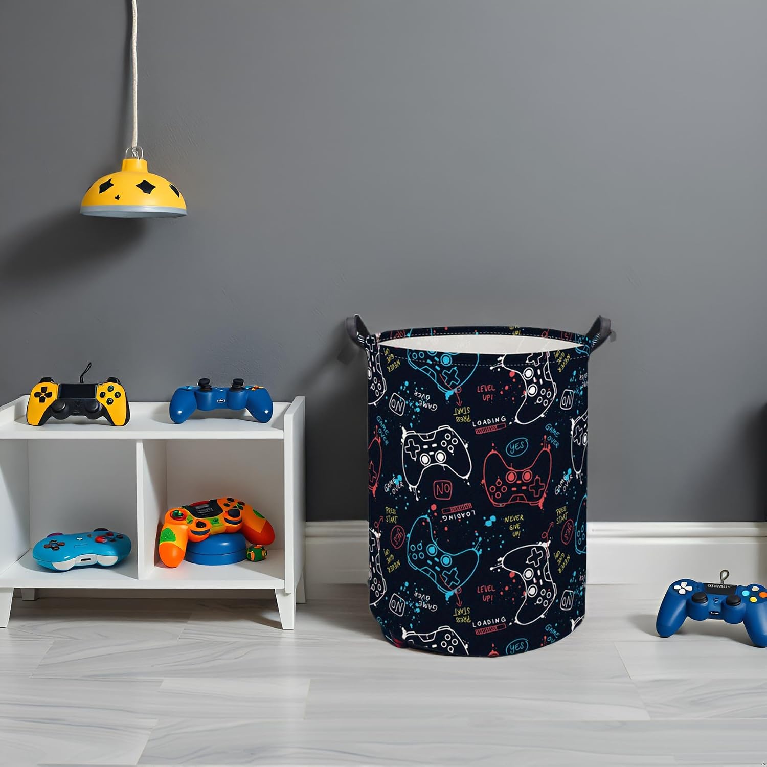 Game Laundry Basket Boys Kids Baby Laundry Hamper Dirty Clothes Organizer Toy Storage Bin Nursery Hamper for Bedroom Room Decor(Game) - Image 5