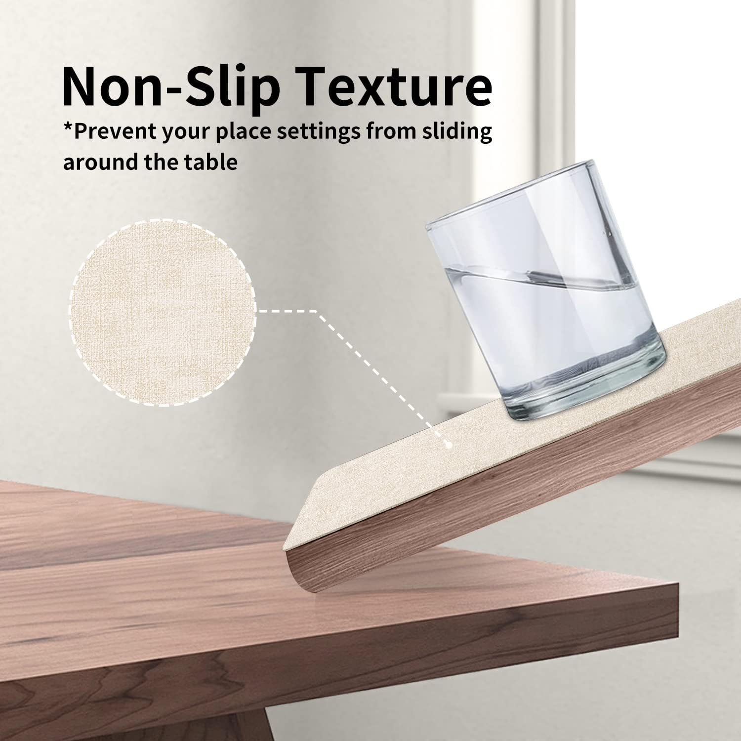 Maxpearl Faux Leather Placemats Set of 6 - Waterproof - Wipe Clean - Heat Resistant - Anti Slip Dining Table Place Mats, Suitable for Indoor & Outdoor Use, 17’’×12’’, Beige - Image 6