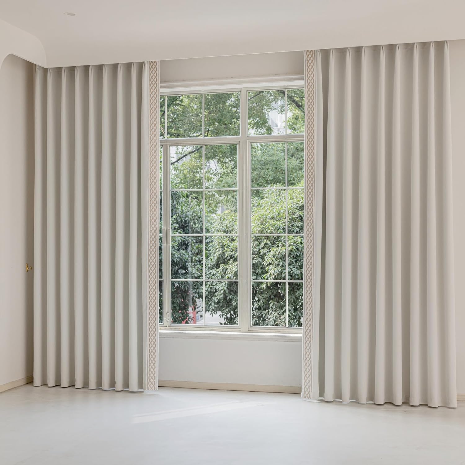 VisionaryHomeDesign X Kinsey Walsh Lilly Room Darkening Velvet Curtain Pair, Pinch Pleat Memory Trained Drapes,Dense Smooth and Velvety (Soft Cream, 50” w x 96” L) - Image 3
