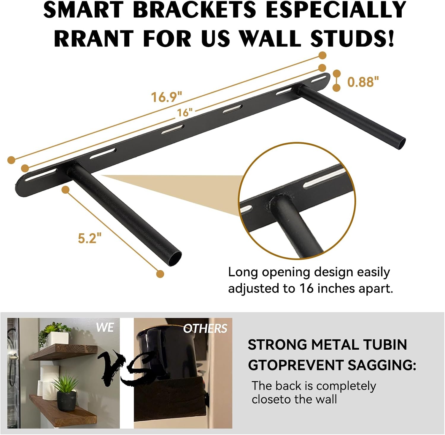 BGMG Wood Floating Shelves for Wall 24 inch Set of 2, Rustic Wooden Wall Mount Shelves for Bathroom Living Room Bedroom Kitchen Farmhouse -24x6.7-Dark Walnut - Image 3