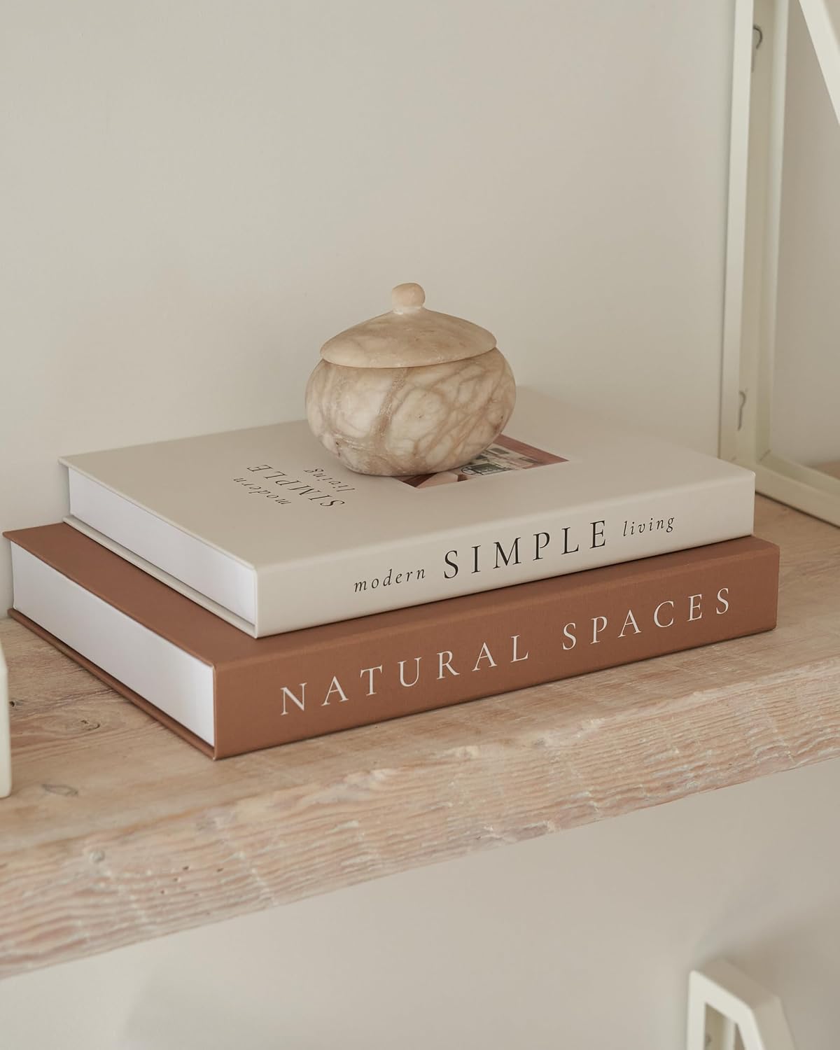 Beautiful Decorative Books - Set of 2 Boxes Enhance Your Coffee Table, Bookshelf or Mantel Shelf Decor - Aesthetic Fake/Faux Books for Modern Home Decoration, Photo Storage and as a Keepsake Box - Image 5