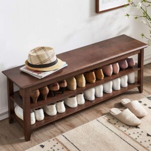 XKZG Shoe Rack Bench Wooden Shoe St...
