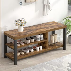 EXCEFUR Shoe Bench, Modern Wood Sto...