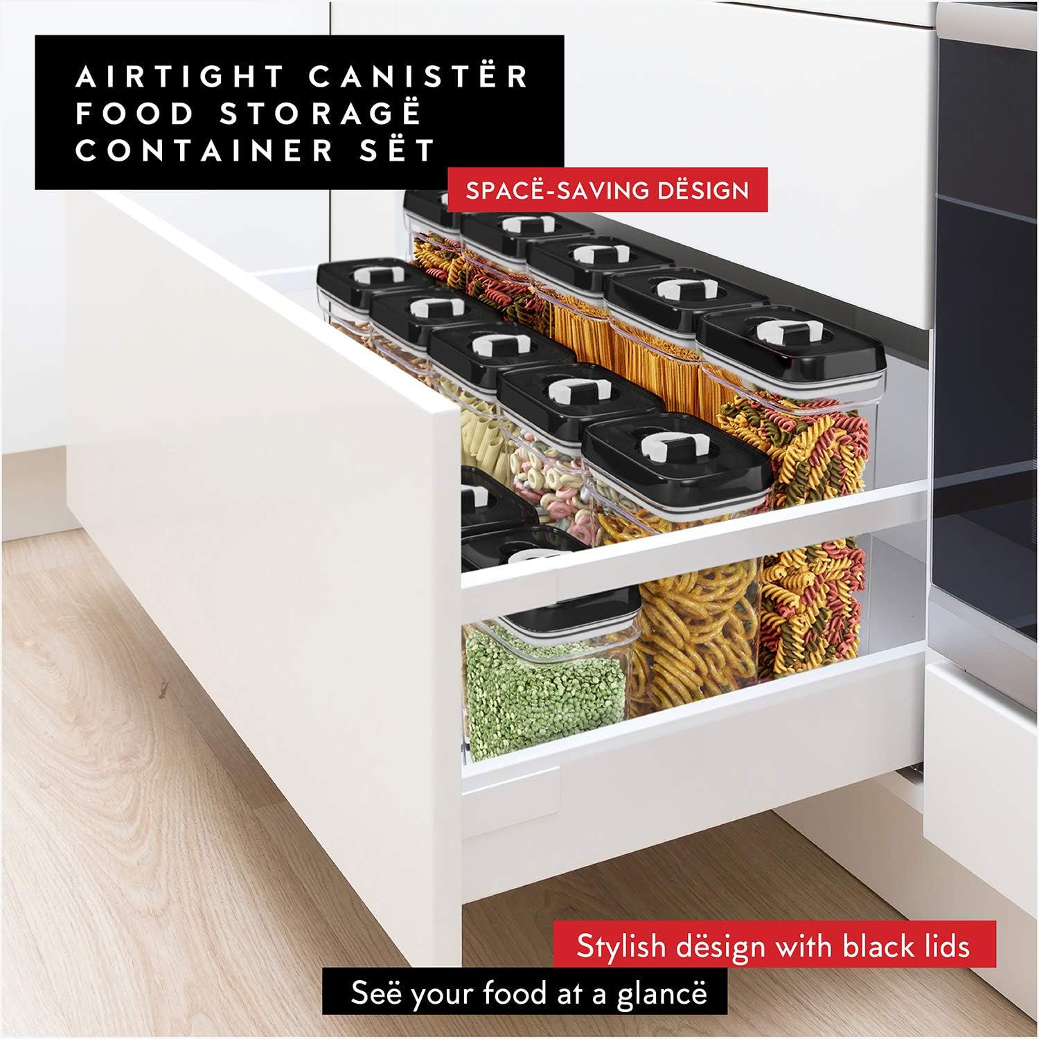 DWËLLZA KITCHEN Airtight Food Storage Containers with Lids – 4 Piece Set Air Tight Kitchen Storage Containers Clear Pantry Organization and Storage Set BPA-Free - Keeps your Food Fresh & Dry - Image 7