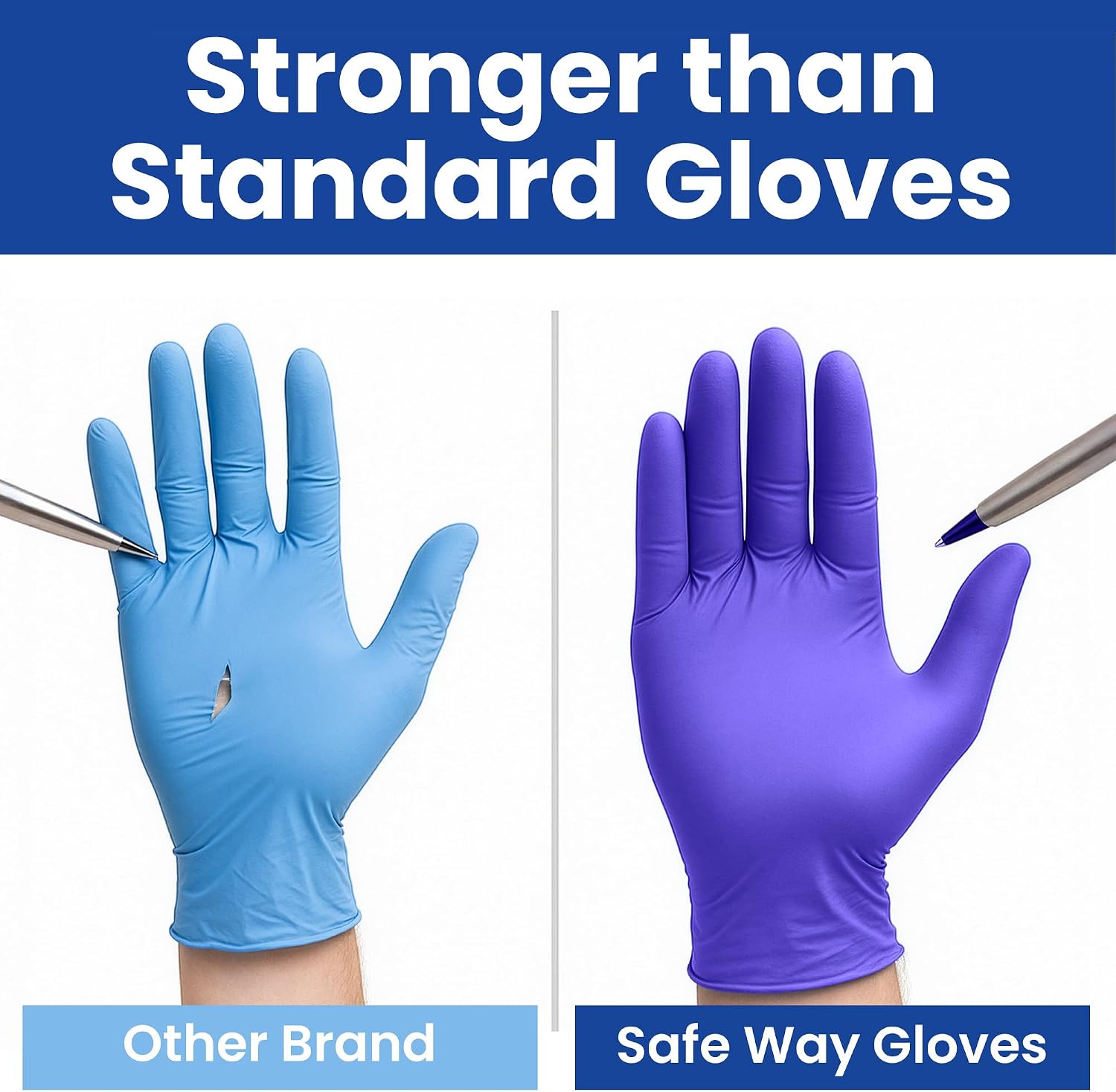SAFEWAY USA 2000 pcs, 4 Mil Nitrile Disposable Gloves - Multi-Purpose Powder-Free and Non-Latex Textured Fingertips - Image 5