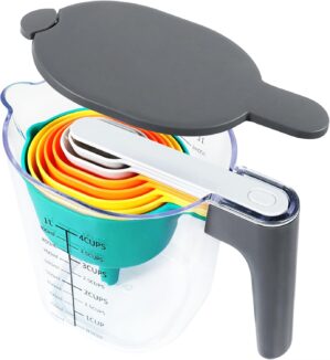 Stackable 10-Piece Measuring Cups a...