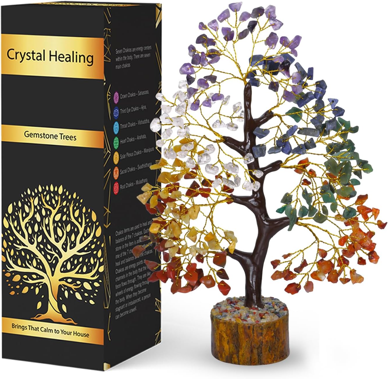 NARIBABU 7 Chakra Tree of Life, Crystal Tree, Crystals and Gemstones, Healing Crystals, Birthday Gifts for Women, Decorative Home Accessories, Living Room Decor, Spiritual Gifts for Women