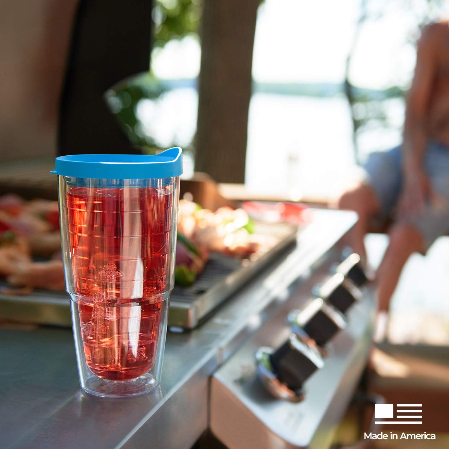 Tervis Clear & Colorful Lidded Made in USA Double Walled Insulated Tumbler Travel Cup Keeps Drinks Cold & Hot, 24oz, Clear Lid, 1 Count (Pack of 1) - Image 11