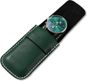 PU Leather Watch Pouch, Green Singl...