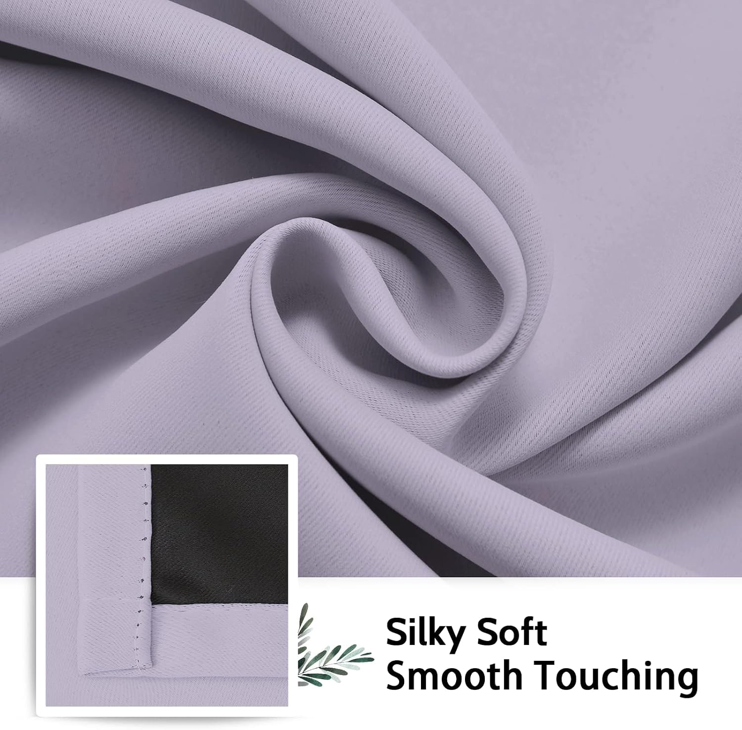 SimpleHome Lilac 100% Blackout Curtains Room Darkening Living Room 63 Inch | Curtains for Bedroom,Thermal Insulated Grommet Window Drapes,Curtains for Living Room with Black Back,38 x 63 Inch,2 Panels - Image 7