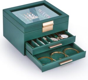 3-Layer Jewelry Box for Women, Jewe...
