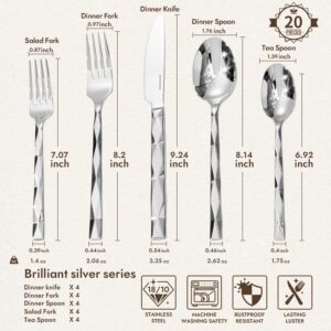 KINGSTONE Silverware Set, Luxury 20...