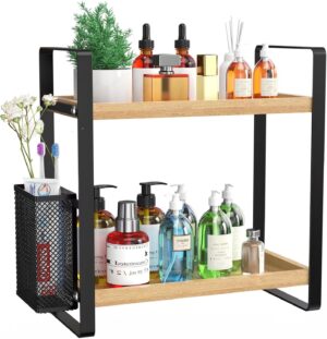 LEMIKKLE 2-Tier Wood Bathroom Count...