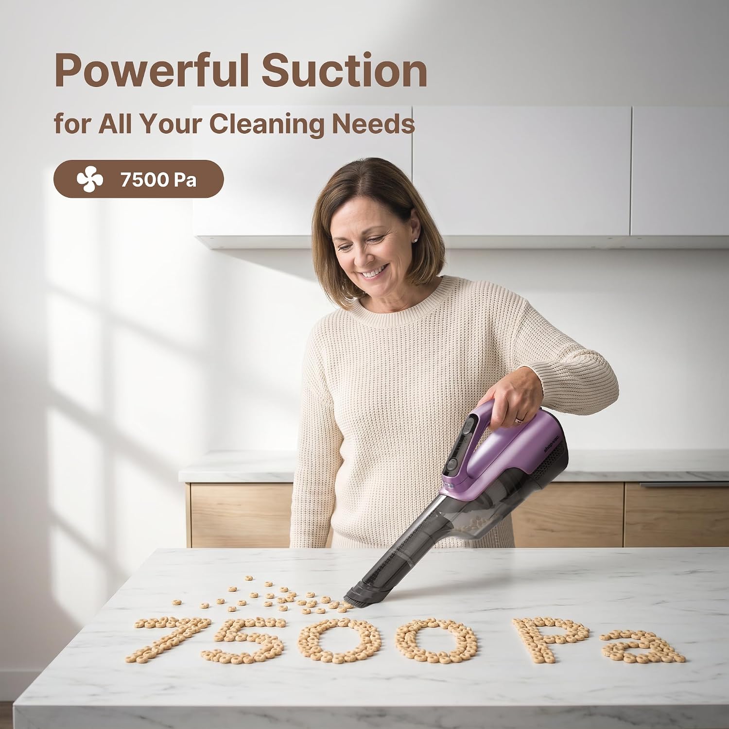 Shop-Vac S3 20V Handheld Vacuum Cordless, Dual-Speed Powerful Portable Car Vacuum Rechargeable, Wall-Mounted Lightweight Hand Vacuum for Home & Car, LED Light, HEPA Filter, Purple - Image 4