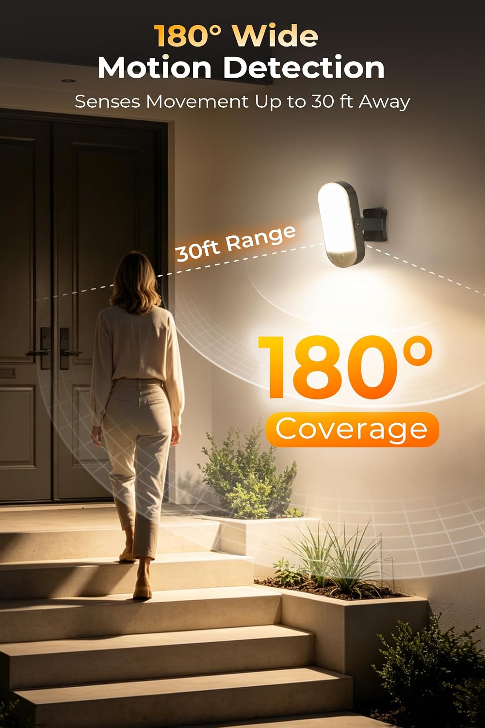 Rechargeable Motion Sensor Outdoor Light, 10000mAh Battery Security Light with Remote, 3 Modes, Red Alert, Dimmable 3CCT IP65 Waterproof Lamp for Porch Garage Backyard - Image 3
