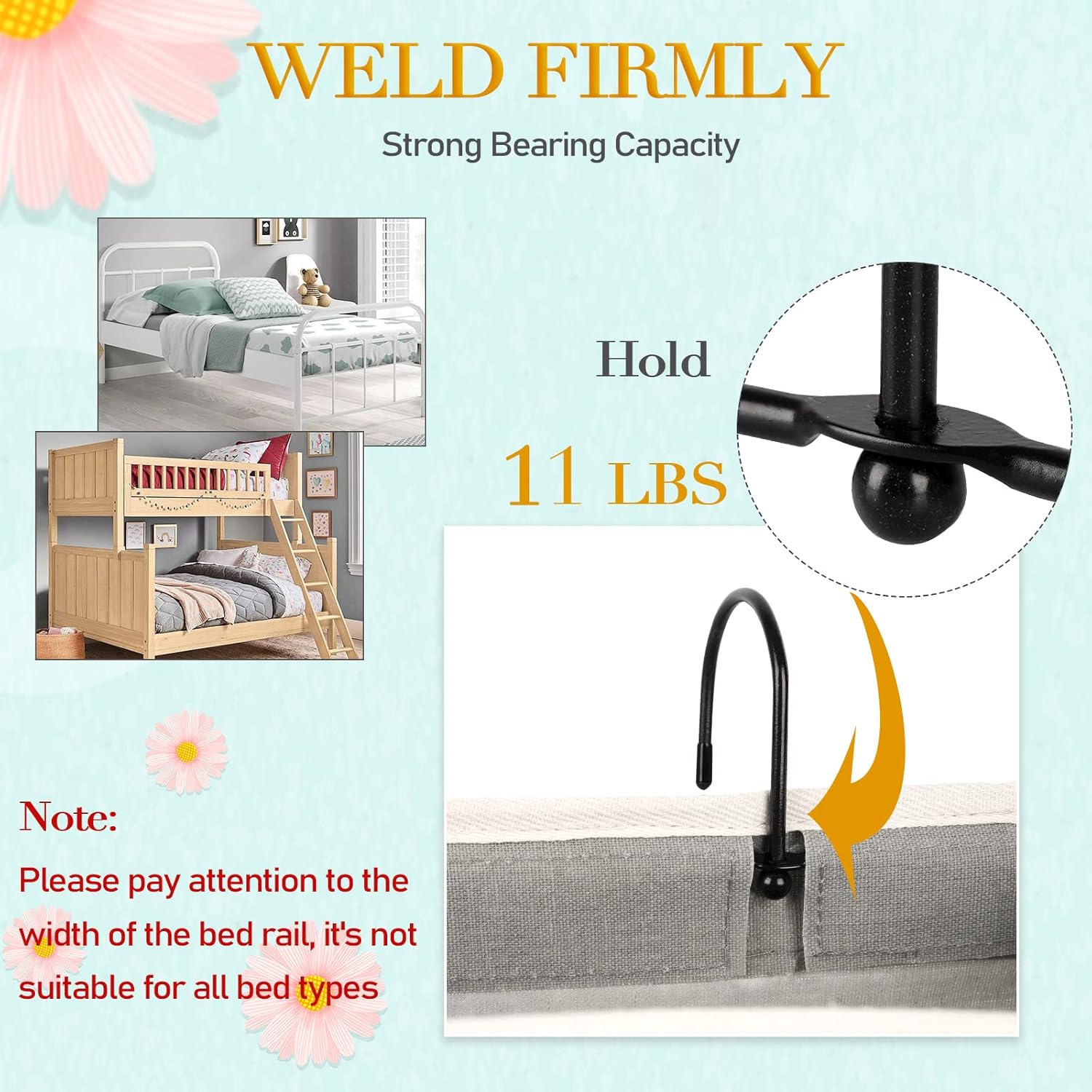 Bedside Storage Caddy/Bedside Hanging Storage Bag for Headboards Bunk Beds Dorm Rooms Book Phone Magazine Holder (Grey) - Image 2