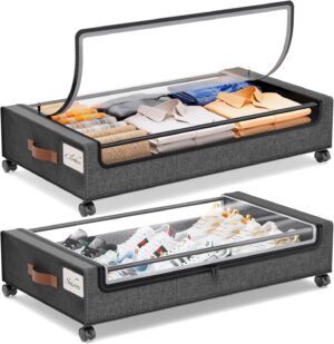 Yecaye Under Bed Storage with Wheel...