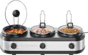 Chefman Triple Slow Cooker & F...