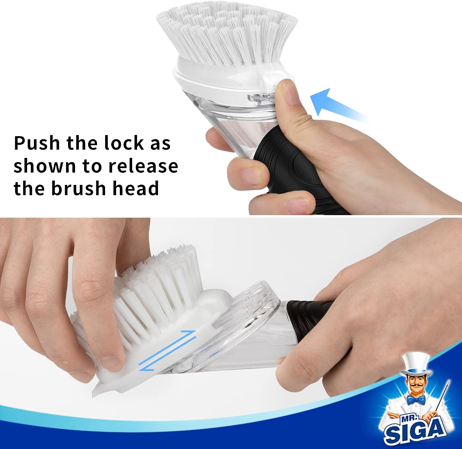 MR.SIGA Soap Dispensing Dish Brush Storage Set, Kitchen Brush with Holder for Pot Pan Sink Cleaning - Image 4