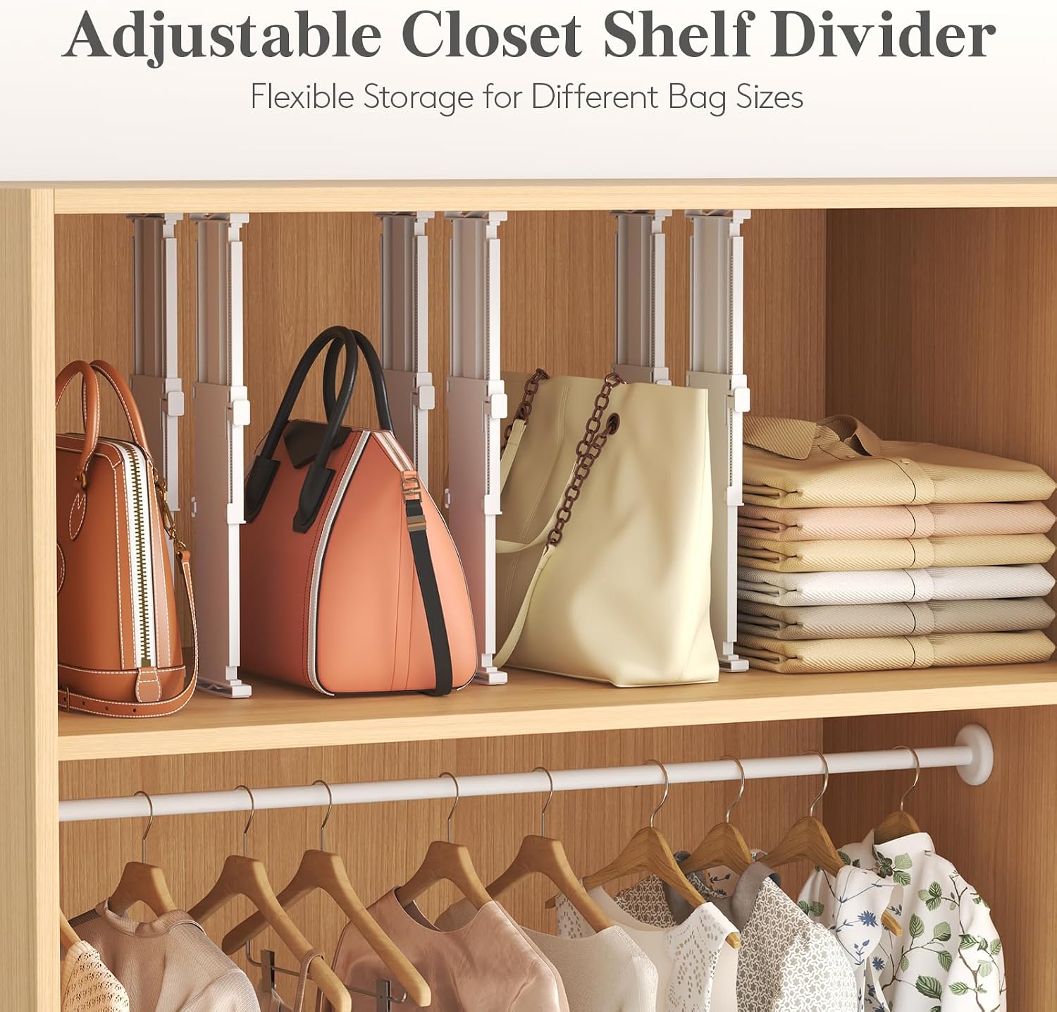 Lifewit Drawer Dividers for Clothes, 3.2" High 10.5"-16.5" Expandable Dresser Drawer Organizers, Adjustable White Plastic Separators for Kitchen, Cabinet, Nursery, Socks & Underwear Storage, 4 Pack - Image 12