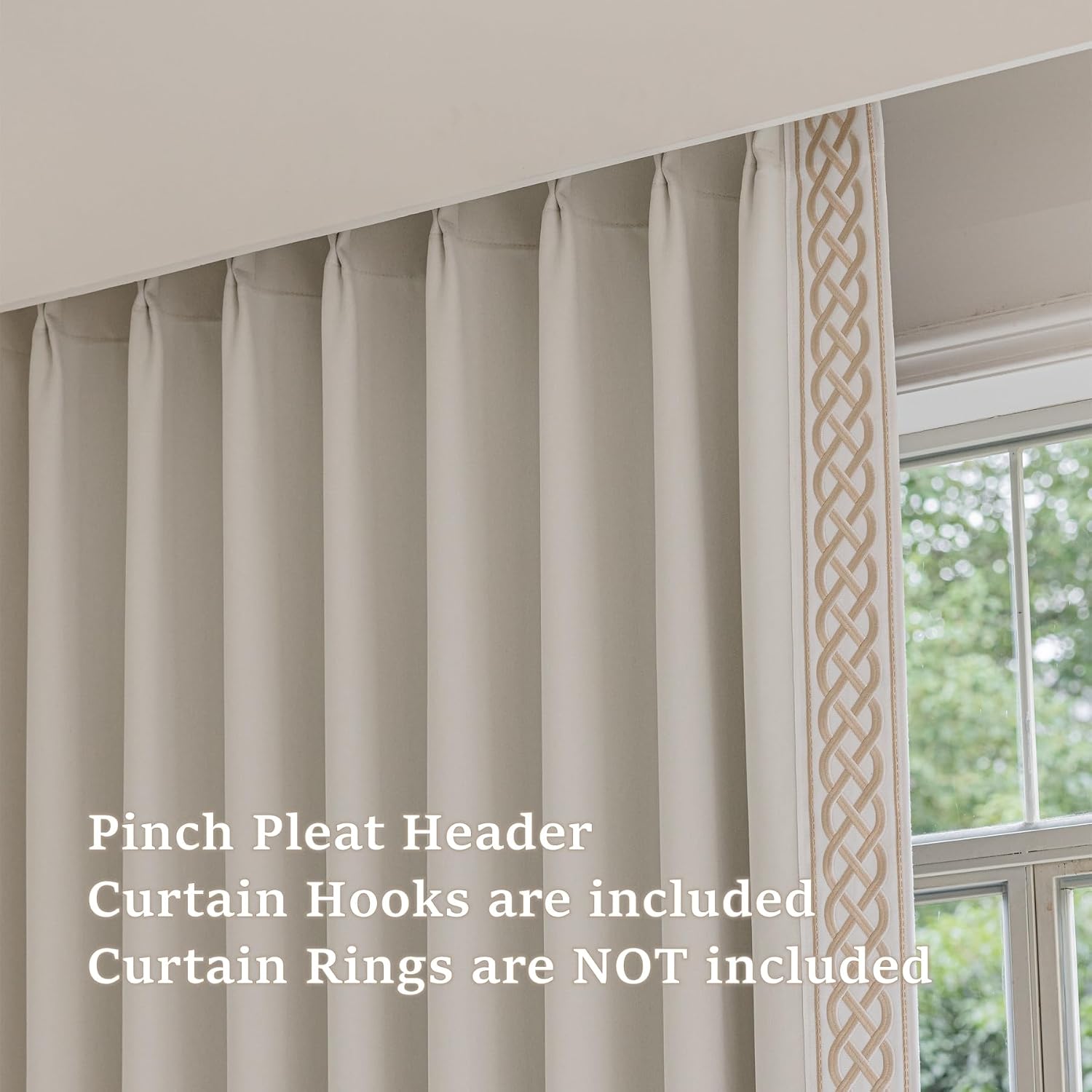 VisionaryHomeDesign X Kinsey Walsh Lilly Room Darkening Velvet Curtain Pair, Pinch Pleat Memory Trained Drapes,Dense Smooth and Velvety (Soft Cream, 50” w x 96” L) - Image 4